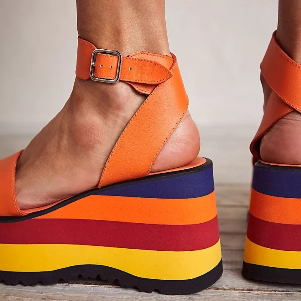 Free People Parris Platform Wedge Sandals - Picture 4 of 13
